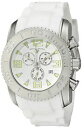 【送料無料】swiss legend mens silver steel case white rubber strap quartz watch 1006702