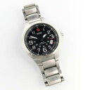 yzvictorinox swiss army base camp stainless steel quartz wrist watch 241333 runs