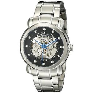【送料無料】stuhrling mens 42mm automatic silver steel bracelet amp; case watch 64402