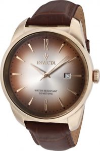 【送料無料】 mens invicta 11740 vintage brown leather strap watch