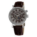 yzmens akribos xxiv ak610ssbr swiss quartz multifunction genuine leather watch