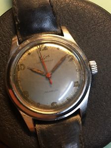 ̵vintage watch felca military stainless steel eta1001 sweep secon...