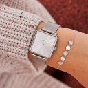 【送料無料】orologio cluse la garonne cl60012 donna maglia milanese argento watch quadrato