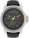 yzhugo boss mens orange quartz stainless steelgrey silicone watch 1513347