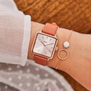 【送料無料】orologio cluse cl60010 la garonne donna pelle cuoio oro rosa quadrato