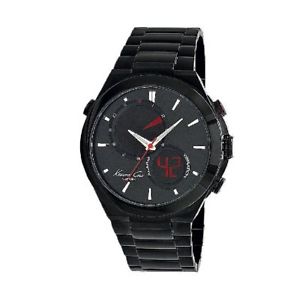 ̵orologio solo tempo uomo kenneth cole york kc9001 acciaio nero dual time