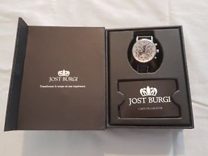 【送料無料】montre jost burgi lugano automatique squelette bracelet cuir noir