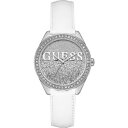 yzorologio guess glitter girl w0823l1 watch pelle bianca bianco donna zirconi