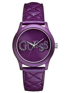 【送料無料】 guess women quilted purple strap watch u96004l1 ,with original guess box