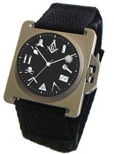 【送料無料】the classic masonic emblem watch has 316l stainless steel case amp; nylon strap