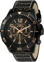 yzinvicta mens aviator chrono 100m stainless steel dark brown leather watch 24554
