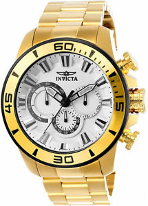【送料無料】invicta mens pro diver quartz chrono 100m gold tone stainless steel watch 22589