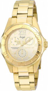 【送料無料】invicta womens angel chrono 200m gold plated stainless steel watch 21697
