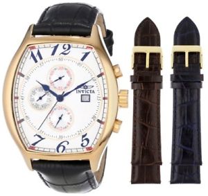 【送料無料】invicta mens specialty tonneau watch with 3 textured leather strap set 14330 【送料無料】invicta mens specialty tonneau watch with 3 textured leather strap set 14330