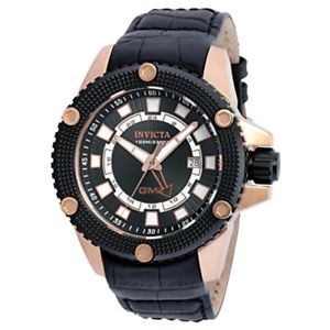 【送料無料】invicta mens 48mm speedway gmt date leather strap stainless steel watch 19305