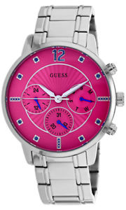 【送料無料】guess womens sunset quartz chronograph stainless steel watch w0941l3