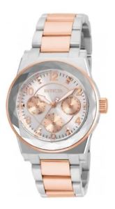 楽天hokushin【送料無料】invicta womens angel rose gold bracelet amp; case quartz silver watch 22109