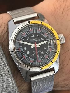 【送料無料】orologio diver automatico rubens swiss made anni 70 vintage watch eta 2782