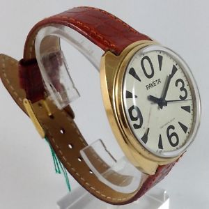 【送料無料】orologio russo paketa placcato oro a carica manuale