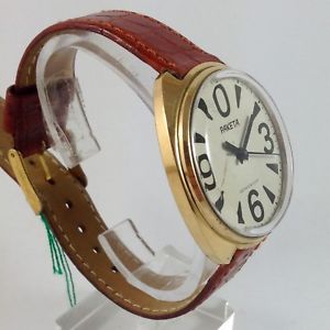 【送料無料】orologio russo paketa placcato oro a carica manuale