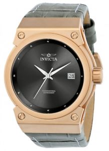 【送料無料】invicta womens akula 100m rose gold tone s steel grey leather watch 24463