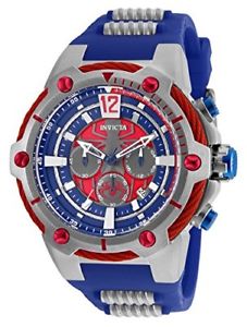 【送料無料】invicta 25989 marvel men 53mm stainless steel blue amp; red vd53 quartz watch