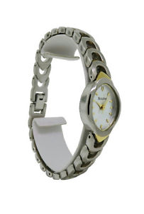 【送料無料】bulova 98v00 womens oval analog silver amp; gold tone open link watch