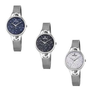 【送料無料】orologio solo tempo donna festina mademoiselle cassa acciaio con swarovski