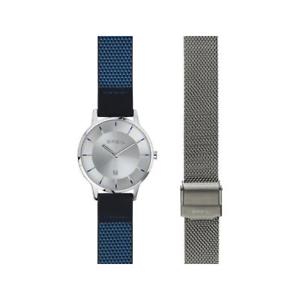 【送料無料】orologio donna cinturino breil twenty20 tw1746 pelle blu acciaio mesh