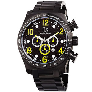 【送料無料】mens joshua amp; sons jx127yl chronograph 24 hour indicator date bracelet watch
