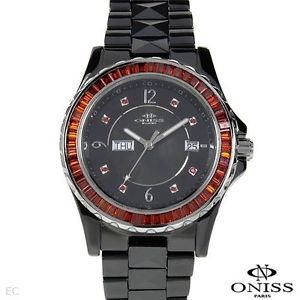 【送料無料】oniss ladies ceramic multicolor crystals quartz watch model on620lbrd, 【送料無料】oniss ladies ceramic multicolor crystals quartz watch model on620lbrd,