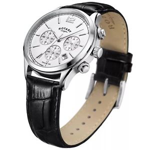 【送料無料】rotary gs0040706 silver tone chronograph wristwatch