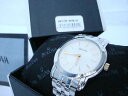 【送料無料】bulova yellow gold accented rouond case 98a125 mens silver watch