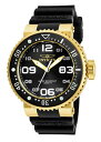 【送料無料】invicta mens pro diver quartz 100m gold tone s steel silicone watch 21521