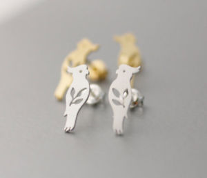 【送料無料】ピアス　デオウムスタッドピアス　as de57945 tiny papageien vogel bolzen ohrringe fur frauen tier kupfer