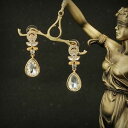【送料無料】ピアス ゴールデンクリスタルスタッドピアス ファッションケースツリーリーフペンダントレトロohrringe mode gestt golden kristall baumblatt fallen anhnger hochzeit retro a1(4)