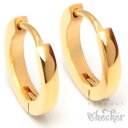 ピアス　ステンレススチールピアス　ゴールドスイングフープschmale edelstahl ohrringe goldene klappcreolen schmal dnn gold poliert 13mm