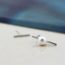 【送料無料】ピアス　シルバースタッドピアス　シンプルラインasymmetrisch swasserperle minimalist silber geometrischer linie stud ohrringe