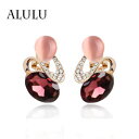 【送料無料】ピアス デカラーラインストーンクリップピアス ガラスas de65364 glas mit farbigem strass luxus blau rot fur frauen klipp ohrringe(4)