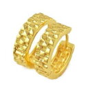 ピアス　ktイエローゴールドピアス　ohrringe quadrate ringe mit gold gelb laminat 18 kt