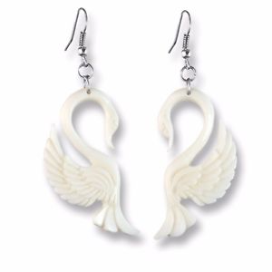 楽天hokushin【送料無料】ピアス　ピアス　ハンドメイドスワンネックレスohrringe handarbeit weisse schwne swan organic earrings er254