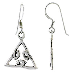 ピアス　スターリングシルバーケルトノットトリニティピアス　sterlingsilber keltisch triquetra knoten trinity lange ohrringe