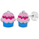 【送料無料】ピアス　スターリングシルバーカップケーキピアス　エナメルキャップ925 sterlingsilber cupcake ohrringe schutz verschluss fr junge mdchen emaille