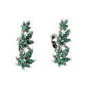 【送料無料】ピアス ピアス シルバーアールデコリーフグリーンエメラルドビンテージクリップohrringeohren clips silber art deco blatt grn smaragd vintage j2