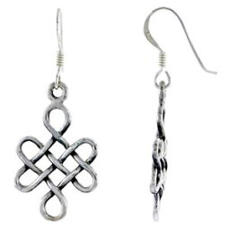 【送料無料】ピアス　スターリングシルバーセルティックシールドノットピアス　sterling silber keltisch schild knoten lange ohrringe