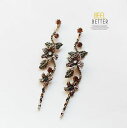 【送料無料】ピアス　ピアス　ファッションゴールデンオレンジペンダントロング×クリップohrringe mode clip on golden bernstein grn blume blatt anhnger lang x14