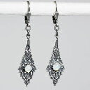 【送料無料】ピアス ピアス シルバービンテージレトロオパールガラスオパールガラスgrevenkmper ohrringe silber opalglas glasstein rund vintage retro wei opal(4)