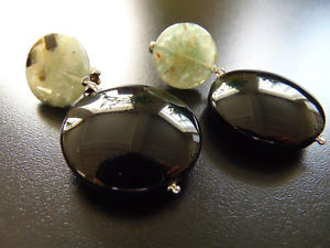 【送料無料】ピアス ピアス ピアス オニキスレビーohrringe ohrclips versilbert mit edelsteine onyx und quarzstein,von catia levy