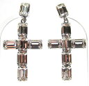 【送料無料】ピアス　ピアス　ビンテージアールデコスタイルクリスタルクリスタルクロスsoho ohrclips vintage 1960s strasssteine kristall crystal kreuz art deco stil