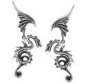 【送料無料】ピアス　ドラゴンエメラルドゴシックウィングピアス　bestia regalis drachen amp; flgel ohrringe smaragd kristall alchemy gothic e286